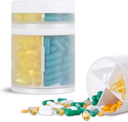 Extra große Ergänzung Organizer und tragbare Pille Case mit 8 Komponenten Doppelschicht Medizin Spender Monatliche Vitamine Organizer Pill Bottle,Transparent