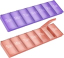 Wöchentliche Pille Organizer,2 Pack große tägliche Vitamin Pille Box,Portable Reisen Freundlich 7 Tage Pille Behälter Medizin Halter, Handtasche Outdoor Camping Kleine Pille Fall für Ergänzungen Fish Oill