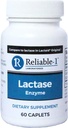 RELIABLE 1 LABORATORIES Lactase Enzyme Nahrungsergänzung (60 Kapseln, 1 Flasche) - Hilft Gas, Bloating und Durchfall von Milchprodukten zu verhindern