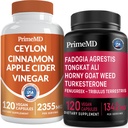 Ceylon Cinnamon (1pk) und Fadogia Tongkat Ali (1pk) Beilage Bundle - Potente Vitamine für Herz, Energie, Muskel, Testosteron und Immununterstützung - Non-GMO, Vegan, Glutenfrei