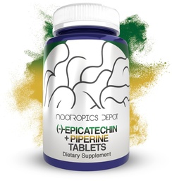 Nootropics Depot Epicatechin Tabletten | 200mg (-)-Epicatechin + 6mg Piperin für Bioverfügbarkeit | Grüner Teeextrakt | Fördert Muskelmasse, Herz-Kreislauf-Gesundheit und Energie | 90 Count