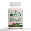 COUNTRY FARMS Super Greens Vegicaps, 32 Super Foods, Ganze Nahrungsergänzung, Grüns, Obst, Gemüse, Pilze & Probiotika, Reich an Antioxidantien & Phytonutrients, 120 Graf, 60 Servierungen