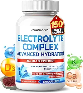 Elektrolyt-Komplex - Advanced Hydration with Vitamin D3, Calcium, Magnesium, Phosphor, Kalium - 150 Count - Made & Tested in USA