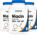 Nutricost Niacin (Vitamin B3) 500mg, 240 Kapseln (3 Flaschen) - Niacin Flush