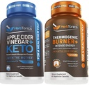 Herbtonics Apple Cider Essig + Keto BHB Formel - Verdauung & Detox Support, Appetit Control Supplement.