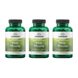 Swanson Milk Thistle - Herbal Liver Support Supplement - Natürliche Formel zur Erhaltung der Gesamtgesundheit & Wohlbefinden - (100 Kapseln, 500mg Jeder) 3 Pack