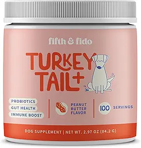 Türkei Tail Mushroom + Probiotika für Hunde – Lump & Lipoma Support, Gut & Immune Gesundheit, Energie & Vitalität – Reishi + Türkei Tail Powder, 100 Portionen