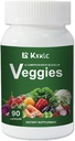 Veggies -Große Nahrungsergänzung mit Super-Food Gemüse für Frauen, Männer und Kinder-90 Veggie Kapseln mit hohen Vitaminen & Minerals. (Veggies 1 Pack)