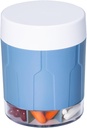 Betife Extra große Ergänzung Organizer, scharfe Pille Organizer Flasche, Tägliche Pillenspender mit 7 großen Komponenten, Organizer halten 7 Tage Vitamin Medication, 21 Etiketten und eine Reinigungsbürste (blau)