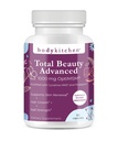 Body Kitchen Total Beauty Advanced, Enthält Elastin, Keratin, Biotin und Hyaluronsäure, unterstützt Haarwachstum, Hauterneuerung, Nail Strength, Veggie Caps, 90 Count
