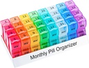 Monatliche Pille Organizer 2 Mal pro Tag, eine Month Pille Box AM PM, 30 Tage Pille Fall Kleine Komponenten, Vitamin und Reise Medizin Organizer halten, 31 Tage Pill Organizer, 4 Wochen Pillen Fälle