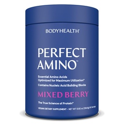 BodyHealth PerfectAmino Powder - BCAA und EAA Pulver für Vor- und Nacharbeit - Aminosäure Energy Drink für Männer und Frauen, um Lean Muskel und Erholung zu unterstützen - Mischbeere - 60 Servierungen