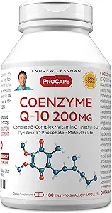 ANDREW LESSMAN Coenzym Q-10 100 mg 180 Kapseln - Essential for Energy Production and Optimum Key Organ Funktion, Anti-Oxidant-Unterstützung, von Aging, Plus B-Complex. Einfach zu Swallow Kapseln