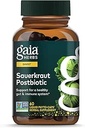 Gaia Herbs Sauerkraut Postbiotic - Natural Gut Health & Immun Support Supplement - Made with Fermented Sauerkraut - Frei von Dairy, Soy & Gluten - 60 Vegan Kapseln (30 Portionen)