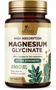 Magnesium (Glycinate) - Magnesiumergänzung für Herzgesundheit, Nerve, Muskel, Knochen und Schlafunterstützung - 100% Chelat & Hohe Absorption - 250 mg pro Servierung - Glutenfrei, Vegan, Non-GMO - 120 Count