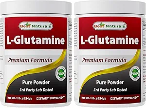 Best Naturals L-Glutamin reines Pulver 1 LB (1 LB (Pack von 2))