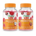 Lebensfähiges Magnesium Kids + Probiotic 2 Billion CFU Kids, Gummies Bundle - Große Verkostung, Vitamin Supplement, Glutenfrei, GMO frei, Kaugummi