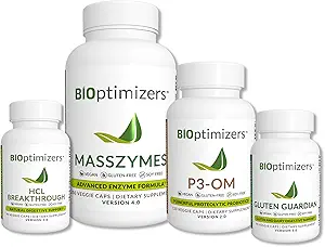 BiOptimizers - Essential Digestive Enzymes Bundle - P3-OM - Gluten Guardian - MassZymes - HCL Durchbruch - Doctor-Formuliert (550 Kapseln)