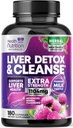 Gentle Liver Cleanse Detox & Repair Formula - Advanced Liver Support Supplement mit Silymarin Milk Thistle, Dandelion Root, Artichoke Extract, Turmeric, Choline, & Beetroot - 180 Veggie Kapseln