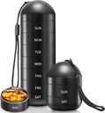 Zannaki XL Metall Reise-Pille Organizer, extra große wasserdichte Wöchentliche Pille Box, Aluminium-Legierung Pille Case Container, BPA Kostenlose 7 Tage tägliche Medizin Organizer Halter für Vitamin, Fischöl, Supplement