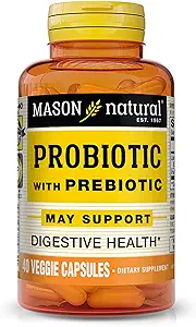 MASON NATURAL Probiotic mit Präbiotikum, 40 Tage Versorgung für normale Verdauungsfunktion & Verbesserte Gutgesundheit, 40 Veggie Kapseln