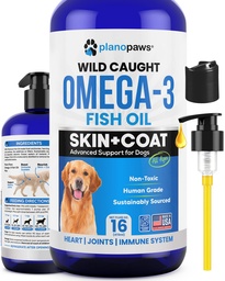 Omega 3 Fischöl für Hunde - Besser als Lachsöl für Hunde - Hunde Fisch Öl Supplement - Reduce Shedding & Itching - Unterstützt Gelenke, Gehirn, Herz-Gesundheit- Hund Haut und Mantel Ergänzung - Fischöl Flüssigkeit
