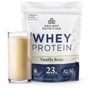 Ancient Nutrition Grass Fed Whey Protein, 23g Protein, Hydrolysed Collagen Peptides, Organic Regenerative A2/A2 Milk Protein (35 Servierungen, Vanilla Bean)