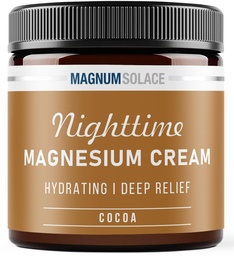 Magnesium Cream – Nighttime Magnesium Lotion – Apply to Legs, Buttocks, Arms oder Chest – Topical Magnesium Chloride – USA Made and Safe for Kids (Cocoa)