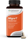 LifeSeasons Migra-T mit Relieve-R - Migraine Prevention & Relief Supplement - Unterstützung für schwere Kopfschmerzen - Reduziert leichte Sound & Odor Sensitivity - Feverfew, White Willow, Magnesium Ginger & CoQ10