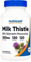 Nutricost Milk Thistle Kapseln 300mg, 120 Kapseln (80% Silymarin) - Gluten-Free & Non-GMO
