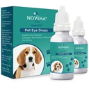 NOVEHA HydraPetTM Pink Eye Drops für Hunde & Katzen | Schmierende künstliche Tränen mit 2% Natriumchlorid, glaubt Corneal Edema & Haustiere Dry Eye Syndrom, Irritated Animal Eyes - 10mL (Pack von 2)