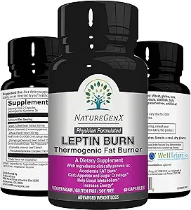 Leptin Burn - Thermogenic Fat Burner, Appetit Suppressant, Energie Booster & Metabolism Booster für Gewichtsverlust - Diät Pillen, die schnell für Frauen und Männer arbeiten - 60 Slim Pillen, Gluten kostenlos