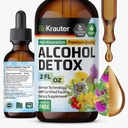 BIO KRAUTER Alkohol Detox Tincture - Leberreiniger & Detox Formel - Milchdistel & Dandelion - Leberunterstützung Flüssiger Extrakt - Alkohol und Zuckerfrei - Vegan Tropfen 2 Fl.Oz.