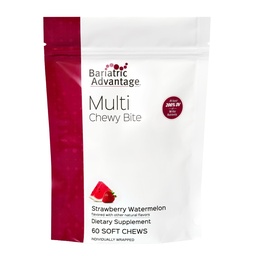 Bariatric Advantage Multi Chewy Bite - Soft Chew Multivitamin für Bariatric Chirurgie Patienten - Kaubares Multivitamin mit Folsäure, Vitamin D3 &amp; Mehr - Erdbeerwassermelone Flavor - 60 Count