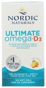 Nordic Naturals Ultimate Omega-D3, Lemon Flavor - 120 Soft Gels - 1280 mg Omega-3 + 1000 IU Vitamin D3 - EPA & DHA - Fördert Gehirn, Herz & Immungesundheit - 60 Servietten