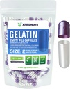 XPRS Nutra Größe 2 Leere Kapseln - 100 Count Leere Gelatine Kapseln - Pillen DIY Kapsel Füllung - Pure Bovine Pill Gel Kapseln für Do-It-Yourself Ergänzungen (Pearl Purple/White)
