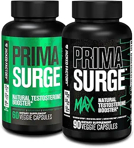 Jacked Factory Testosteron Booster für Männer PRIMASURGE - w/Tongkat Ali, PrimaVie, Ashwagandha (60 Kapseln) & Primasurge Max Mens Testosteron Booster (90 Kapseln)