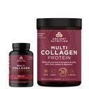 Antike Ernährung Multi Collagen Advanced Capsules, Muskel, 90 Count + Multi Collagen Protein Powder, Unflavored, 45 Servierungen