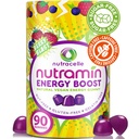 NUTRAMIN Energy Boost Vitamin Gummy - Überspringen Sie den Kaffee & Boost Ihre Energie, Koffeinfrei, Zuckerfrei, Vegan, B12, Grüner Tee, Ashwagandha, Garcinia Cambogia, Raspberry Adaptogen - 90 ct