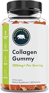 Collagen Gummy 200mg+ mit Vitamin C, Vitamin E, Biotin und Zink – Gesamtunterstützung – Glutenfrei, Non-GMO, Dairy-Free – 60 Gummi – 30 Tage Versorgung – Made in USA
