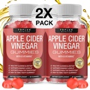 Toplux Apple Cider Essiggummis - 1000mg ACV mit B12, Beet Root, Granatapfel für Immunsystem, Detox & Cleanse, Gummy Alternative zu Apple Cider Essig Kapseln, für Herren Frauen 2X Pack
