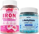 L-MethylFolate 15mg + Eisen Bisglycinat 26mg Gefüllte Gummier