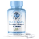 Max-Mag Magnesium L-Threonate Supplement - 105 Kapseln Made in USA- Magtein 2000mg Complex mit Vitamin D3 und K2 für Schlaf, Mood & Gehirn Magnesium L Threonate Kapseln Ernährung von MaxLife Naturals