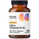 Vitamin D3 K2 Vitamin 5000 IU - VIT D3 K2 Nahrungsergänzungsmittel für Calciumabsorption, Knochenstärke, Herz-Kreislauf- und Immunfunktionsunterstützung, Sojafrei, Non-GMO 30 Vegetarische Kapseln