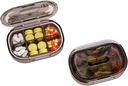 Kleine Pille Box, Feuchtigkeit Proof Pille Fall, Reise Pille Organizer für Pocket Purse, Täglich tragbare Medizin Vitamin, Fischöl, Supplement (Schwarz-3)