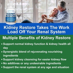 Kidney Cleanse Detox & Repair - Formuliert von Kidney Health Expert Living w/Transplant - US Made Kidneys Support Supplement, Detox & Flush - Nieren Vitamine 120 Kapseln