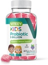 Viteey Probiotic Gummis für Kinder - 5 Billion CFUs - Probiotics Kids Constipation Relief, Natürliche Immun- und Verdauungshilfe - Vegetarisch, Gelatin Free, GMO Free - Tasty Berry Flavored Gummy