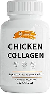 SIRUNES Chicken Collagen Kapseln - Typ II Collagen Nahrungsergänzungsmittel für Gelenk-, Haut- und Knochenunterstützung - Nicht-GMO, Anti-Aging Nahrungsergänzungsmittel mit hydrolysierten Collagen Peptiden - 120 Kapseln