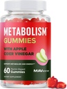 Metabolismus Gummis mit Apple Cider Essig | Energie, Verdauung & Lean Body Maß Unterstützung | Apple Cider Essig Gummis mit der Mutter, B12 & Folate | Stoffwechselunterstützung für Frauen & Männer | 60 Ct.