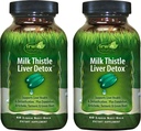 Irwin Naturals Milk Thistle Liver Detox - 60 Liquid Soft-Gels, Paket von 2 - Unterstützt Lebergesundheit mit Dandelion, Artichoke, Turmeric & Green Beet Root - 60 Gesamt Servietten